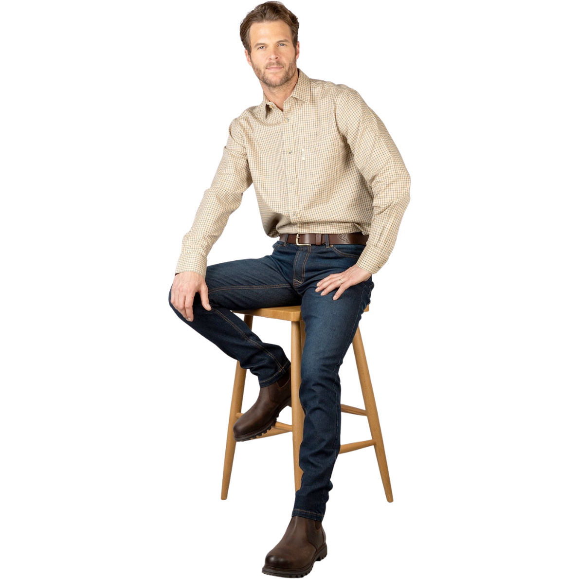 2025 Rydale Herren Lang Ärmel Shirt 412216 - Poacher Beige